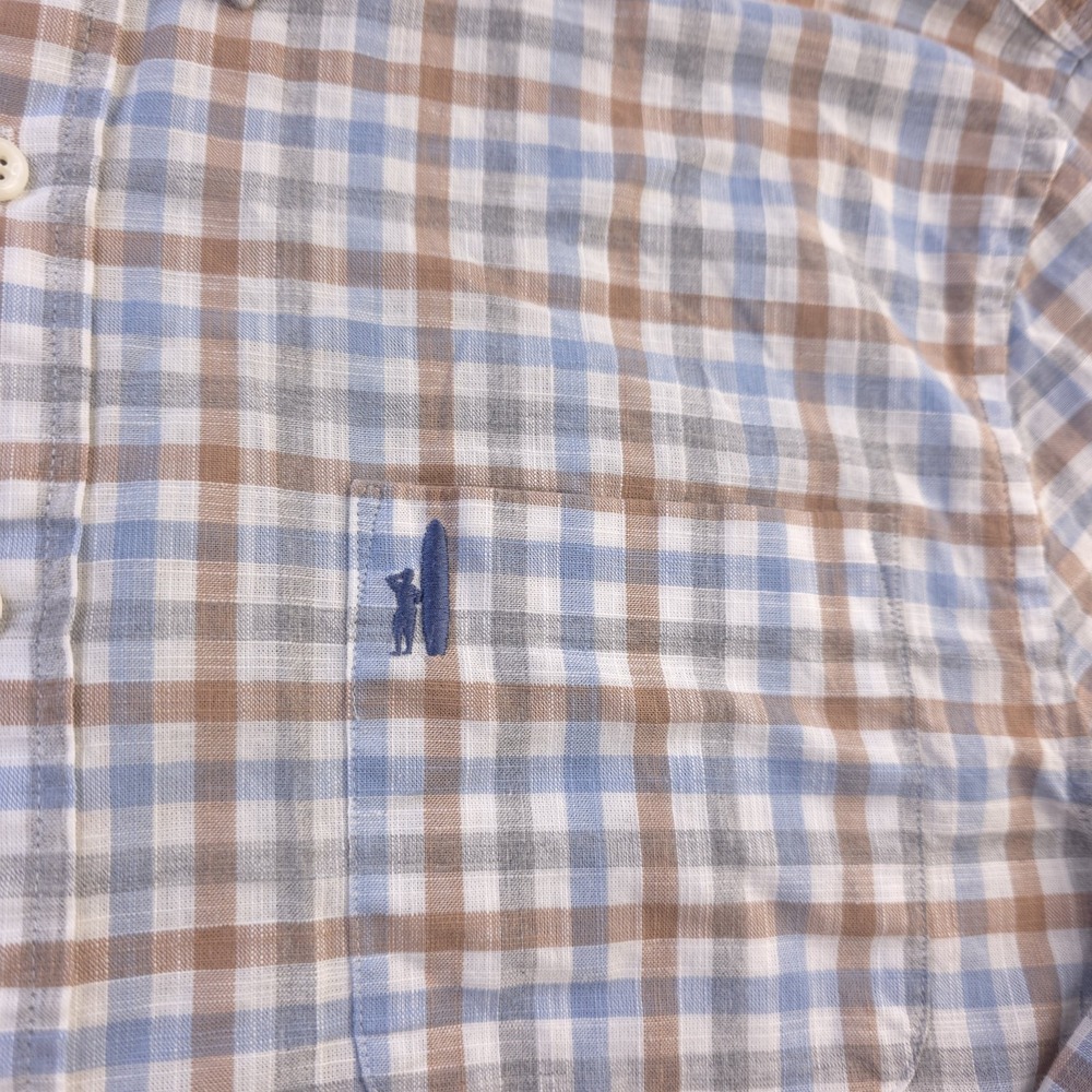 Johnnie O Hangin Out Shirt Medium Long Sleeve Button Down Multicolor Plaid - Picture 2 of 7